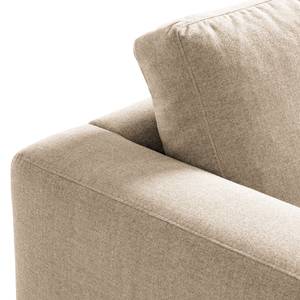 Canapé d’angle COSO Classic ottomane Tissu - Tissu Milan : Beige - Largeur : 238 cm - Méridienne longue à droite (vue de face) - Coffre de lit - Frêne