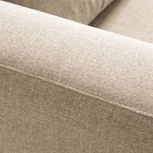 Ecksofa COSO Classic mit Ottomane Webstoff - Webstoff Milan: Beige - Breite: 238 cm - Ottomane davorstehend rechts - Bettkasten - Esche