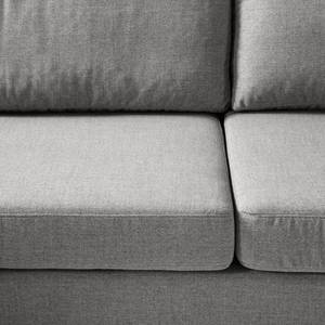 Canapé d’angle COSO Classic ottomane Tissu - Tissu Milan : Gris clair - Largeur : 238 cm - Méridienne longue à gauche (vue de face) - Coffre de lit - Frêne