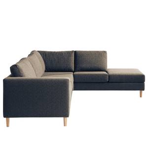 Ecksofa COSO Classic mit Ottomane Webstoff - Stoff Lica: Blau - Breite: 304 cm - Ottomane davorstehend rechts - Bettkasten - Esche