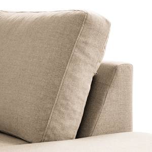 Ecksofa COSO Classic mit Ottomane Webstoff - Webstoff Milan: Beige - Breite: 304 cm - Ottomane davorstehend rechts - Bettkasten - Esche