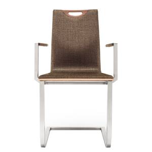 Chaise cantilever Lena II Tissu Ohio : 28 Marron clair - Chêne