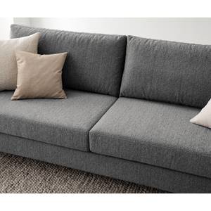 3-Sitzer Sofa COSO Classic Webstoff - Stoff Lica: Hellgrau - Walnuss