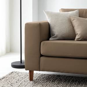 3-Sitzer Sofa COSO Classic Echtleder - Echtleder Neto: Taupe - Walnuss