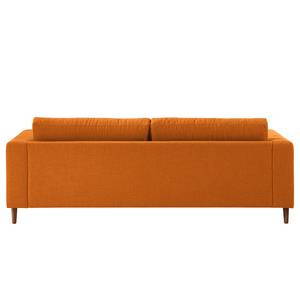 3-Sitzer Sofa COSO Classic Webstoff - Webstoff Milan: Rostbraun - Walnuss