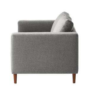 2-Sitzer Sofa COSO Classic Webstoff - Webstoff Milan: Hellgrau - Walnuss