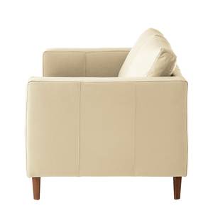 2-Sitzer Sofa COSO Classic Echtleder - Echtleder Neto: Creme - Walnuss