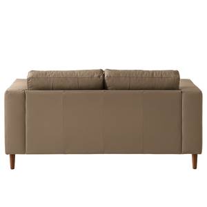 2-Sitzer Sofa COSO Classic Echtleder - Echtleder Neto: Taupe - Walnuss