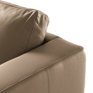 2-Sitzer Sofa COSO Classic Echtleder - Echtleder Neto: Taupe - Walnuss