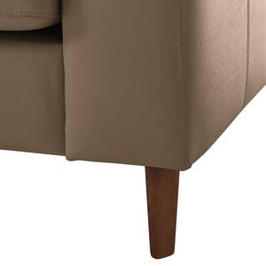 2-Sitzer Sofa COSO Classic Echtleder - Echtleder Neto: Taupe - Walnuss