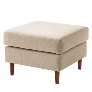 Gestoffeerde hocker COSO Classic geweven stof - Geweven stof Milan: Beige - Breedte: 64 cm - Walnoot