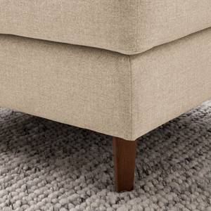 Gestoffeerde hocker COSO Classic geweven stof - Geweven stof Milan: Beige - Breedte: 64 cm - Walnoot