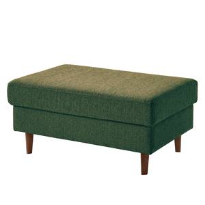 Gestoffeerde hocker COSO Classic geweven stof - Stof Lica: Groen - Breedte: 95 cm - Walnoot