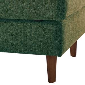 Gestoffeerde hocker COSO Classic geweven stof - Stof Lica: Groen - Breedte: 95 cm - Walnoot