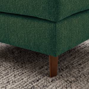 Gestoffeerde hocker COSO Classic geweven stof - Stof Lica: Groen - Breedte: 95 cm - Walnoot