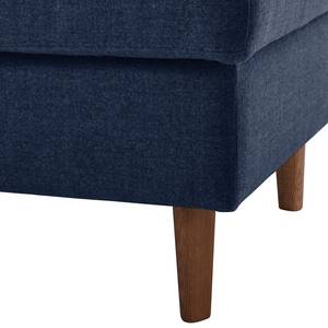 Gestoffeerde hocker COSO Classic geweven stof - Geweven stof Milan: Lichtblauw - Breedte: 64 cm - Walnoot