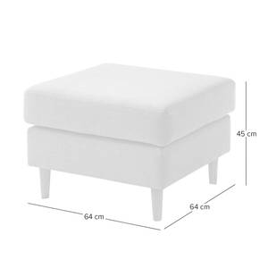 Gestoffeerde hocker COSO Classic geweven stof - Geweven stof Milan: Lichtblauw - Breedte: 64 cm - Walnoot