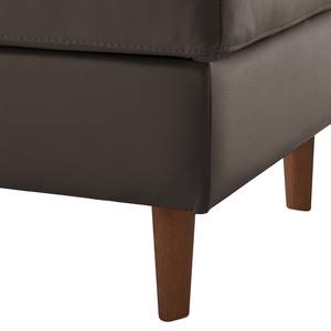 Gestoffeerde hocker COSO Classic echt leer - Leer Neto: Bruin - Breedte: 64 cm - Walnoot