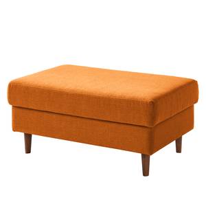 Gestoffeerde hocker COSO Classic geweven stof - Geweven stof Milan: Roestbruin - Breedte: 95 cm - Walnoot