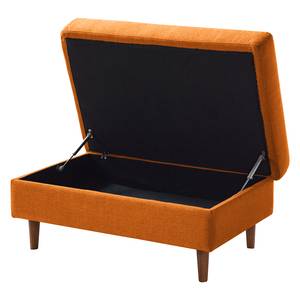 Gestoffeerde hocker COSO Classic geweven stof - Geweven stof Milan: Roestbruin - Breedte: 95 cm - Walnoot