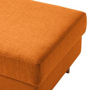 Gestoffeerde hocker COSO Classic geweven stof - Geweven stof Milan: Roestbruin - Breedte: 95 cm - Walnoot