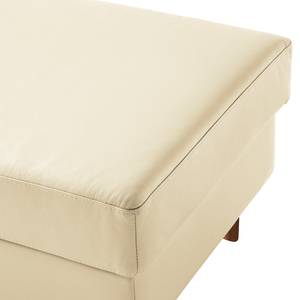 Polsterhocker COSO Classic Echtleder - Echtleder Neto: Creme - Breite: 95 cm - Walnuss