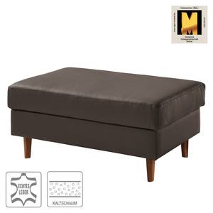 Gestoffeerde hocker COSO Classic echt leer - Leer Neto: Bruin - Breedte: 95 cm - Walnoot