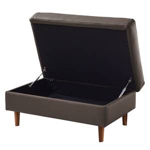 Gestoffeerde hocker COSO Classic echt leer - Leer Neto: Bruin - Breedte: 95 cm - Walnoot