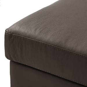 Gestoffeerde hocker COSO Classic echt leer - Leer Neto: Bruin - Breedte: 95 cm - Walnoot