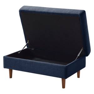 Gestoffeerde hocker COSO Classic geweven stof - Geweven stof Milan: Lichtblauw - Breedte: 95 cm - Walnoot