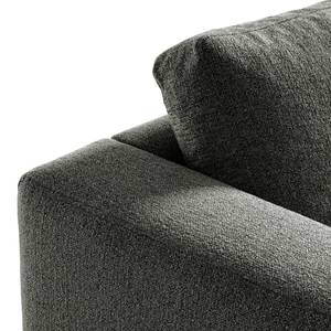 Ecksofa COSO Classic mit Ottomane Webstoff - Stoff Lica: Dunkelgrau - Breite: 238 cm - Ottomane davorstehend rechts - Bettkasten - Walnuss