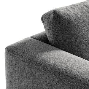 Ecksofa COSO Classic mit Ottomane Webstoff - Stoff Lica: Hellgrau - Breite: 304 cm - Ottomane davorstehend rechts - Bettkasten - Walnuss