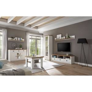 Wandplank Proville witte eikenhouten look/eikenhouten look - Breedte: 160 cm