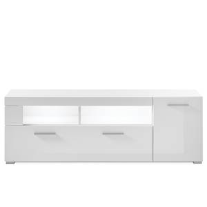 Meuble TV Cely Blanc brillant / Blanc mat - Largeur : 140 cm