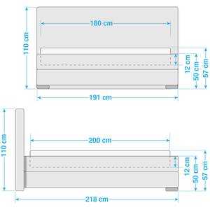 Polsterbett Chicago Lichtgrau