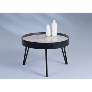 Salontafel Corbin II glas/metaal - betonnen look/zwart