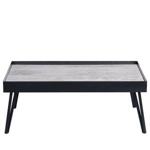 Salontafel Corbin III glas/metaal - betonnen look/zwart