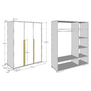 Drehtürenschrank London Weiß - Holzwerkstoff - Kunststoff - 56 x 195 x 146 cm