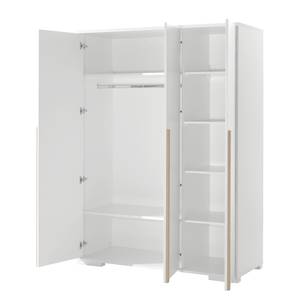 Armoires enfant London Blanc - Bois manufacturé - Matière plastique - 56 x 195 x 146 cm