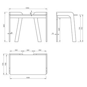 Bureau Maya deels massief eikenhout - zwart - Eikenhout licht/Zwart