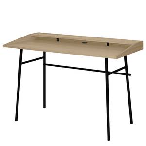 Bureau Ply I deels massief eikenhout/metaal - licht eikenhout/zwart