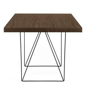 Table Hueva Partiellement en noyer massif / Métal - Noyer / Noir - Largeur : 160 cm