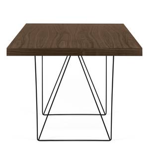 Eettafel Hueva deels massief notenboomhout/metaal - Notenboomhout/zwart - Breedte: 160 cm