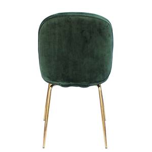 Chaises capitonnées Charlize (lot de 2) Velours / Métal - Laiton - Vert