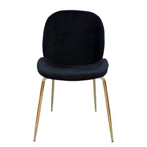 Gestoffeerde stoelen Charlize I (2 stuk) fluweel/metaal - messingkleurig - Zwart
