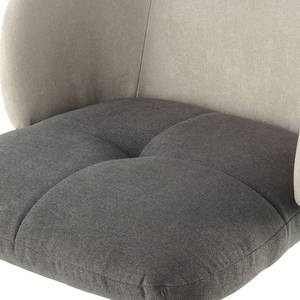 Chaise capitonnée Carol II Microfibre / Fer - Gris / Crème