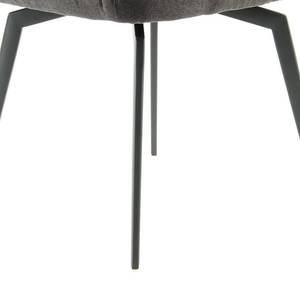 Gestoffeerde stoel Carol II microvezel/ijzer - Grijs/crèmekleurig