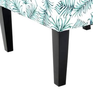 Chaises capitonnées Indira  I Tissu / Hêtre massif - Noir / Vert et blanc