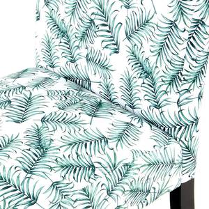 Chaises capitonnées Indira  I Tissu / Hêtre massif - Noir / Vert et blanc