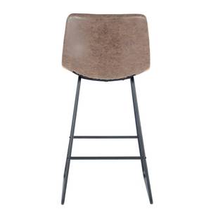 Chaises de bar Kylie (lot de 2) Imitation cuir / Métal - Noir - Marron